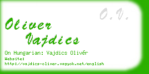 oliver vajdics business card